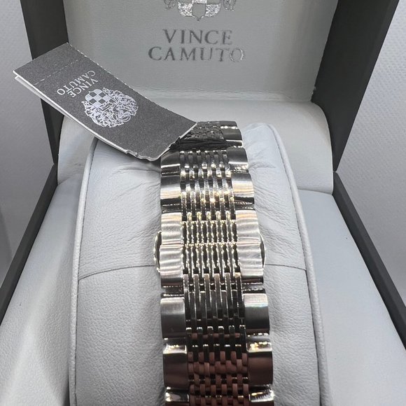 Vince Camuto Men's Watch Steel Blue Face Silver Case Working NIB! - Picture 5 of 8